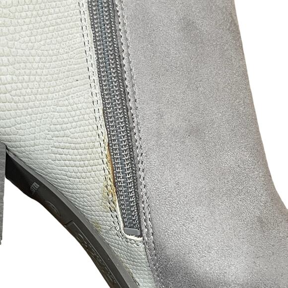 Circus by Sam Edelman Rollins Grey Croc Embossed Suede Bootie Size 8.5 - Picture 9 of 14